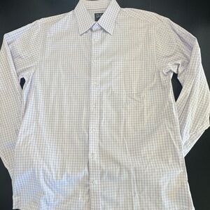 Jos. A. Bank Traveler Slim Fit Checkered Dress Shirt‎ Pink Blue check 17 - 36